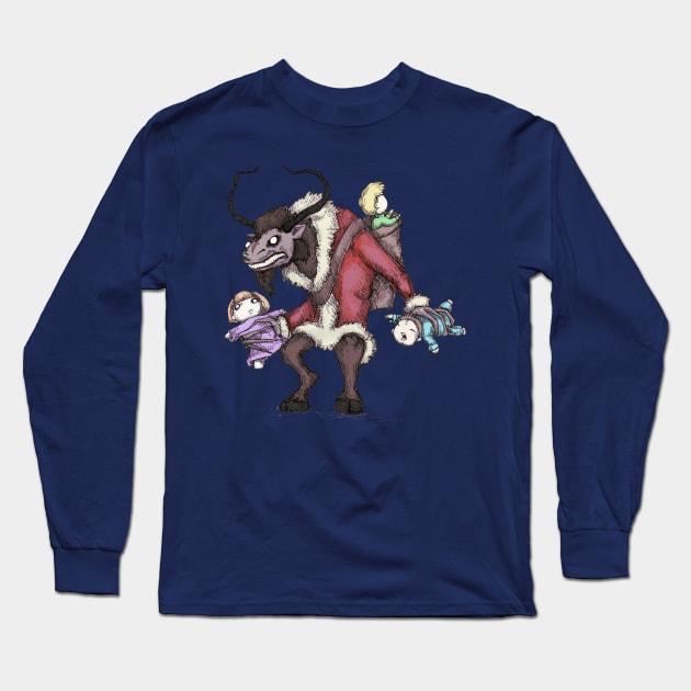 Krampus Long Sleeve T-Shirt by LVBart